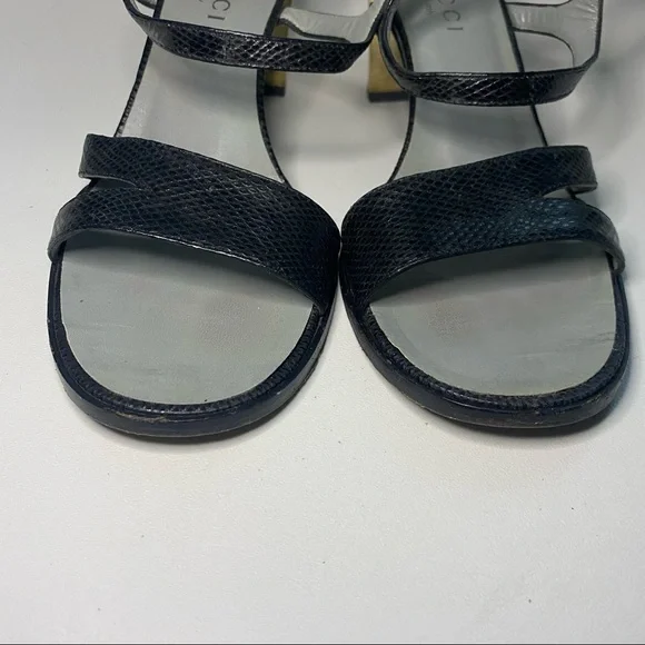 Gucci Black Block Heel Ankle Strap Sandal - Picture 11 of 16